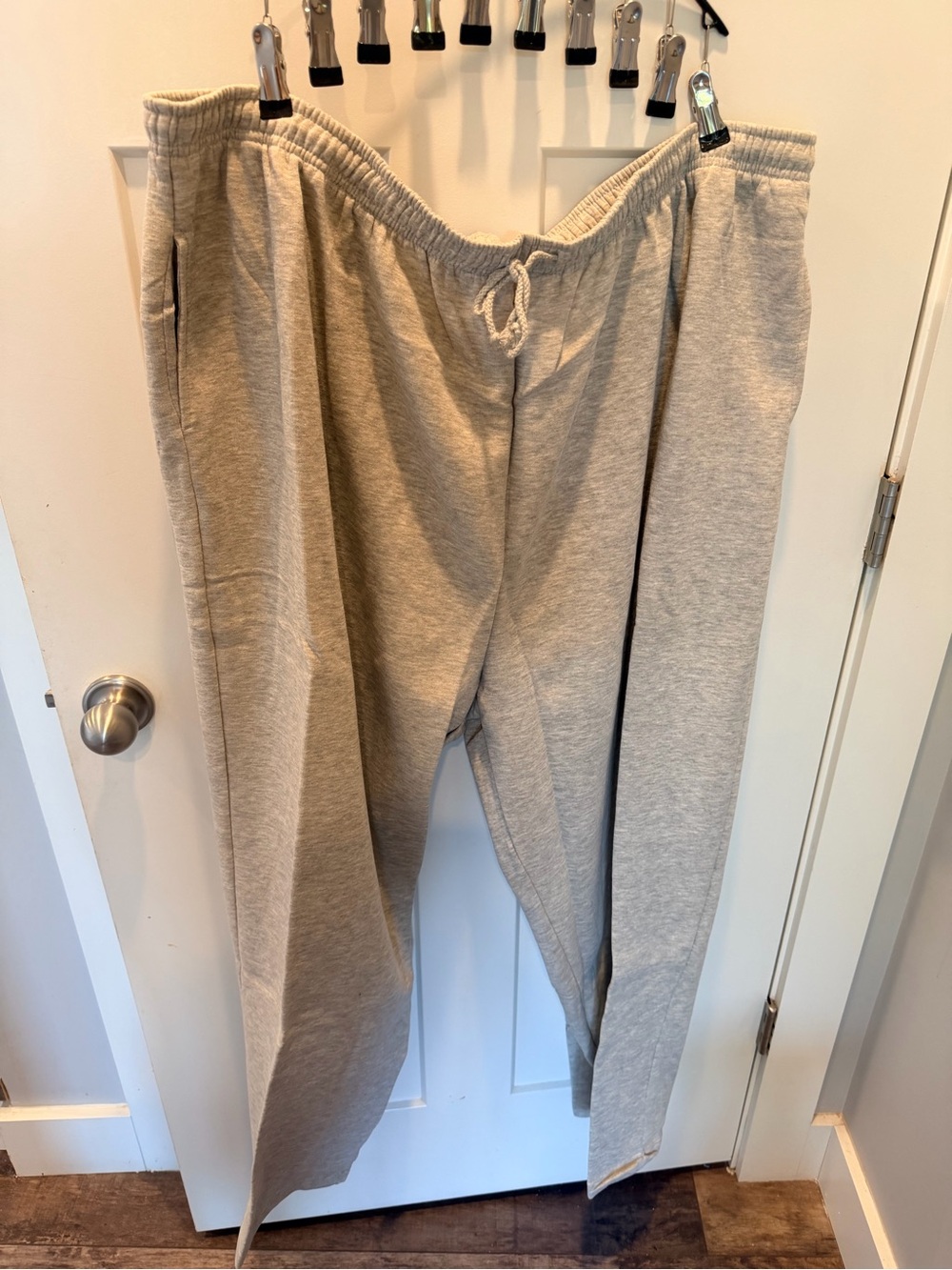 Woman Within 4X Tall Gray Fleece Sweatpants Plus Size Drawstring NEW